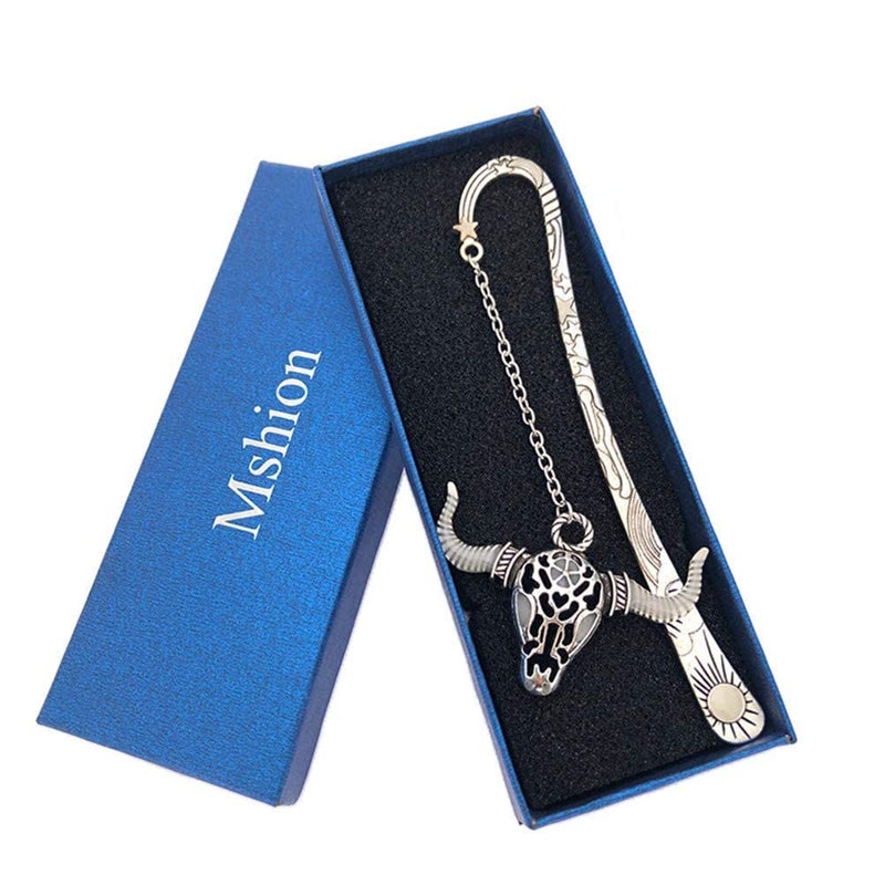 Mshion Metal Bookmarks with Chain,Unique Glow in The Dark Bookmark,Inspirational Book Markers for Book Lovers Delicate Gifts - Image 1